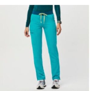 Figs Yola XSP XS petite skinny Yoga Waistband Scrub Pants Teal 2023
